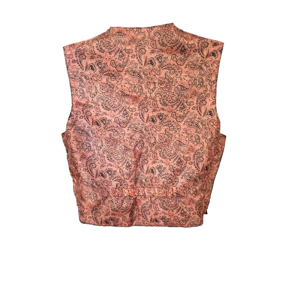 Vintage Arizona Black Sued & Paisley Western Style Vest SZ L - Picture 2 of 4